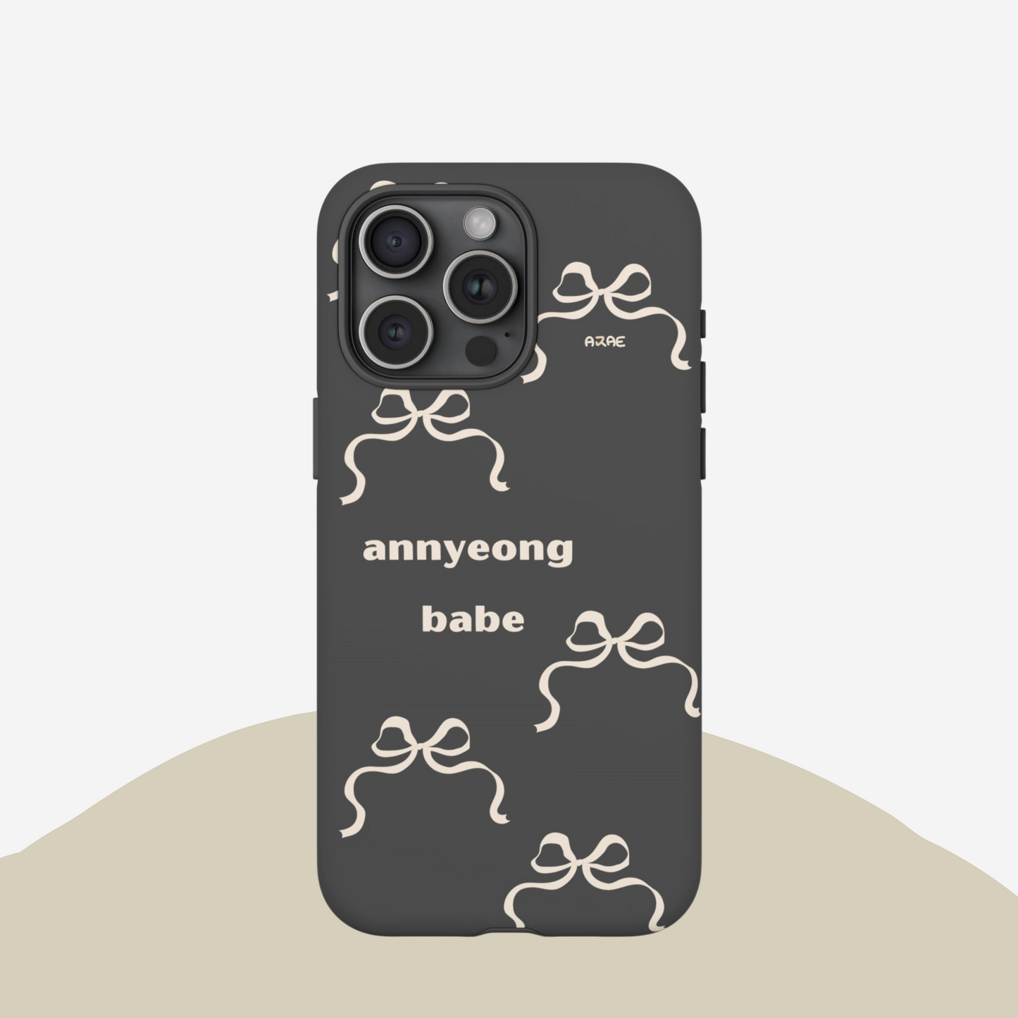 Annyeong Babe Phone Case - Grey