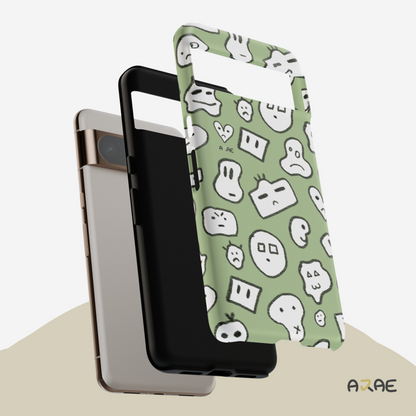 Doodle Combi Phone Case - Green