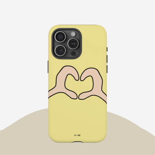 Hand Heart Phone Case - Yellow