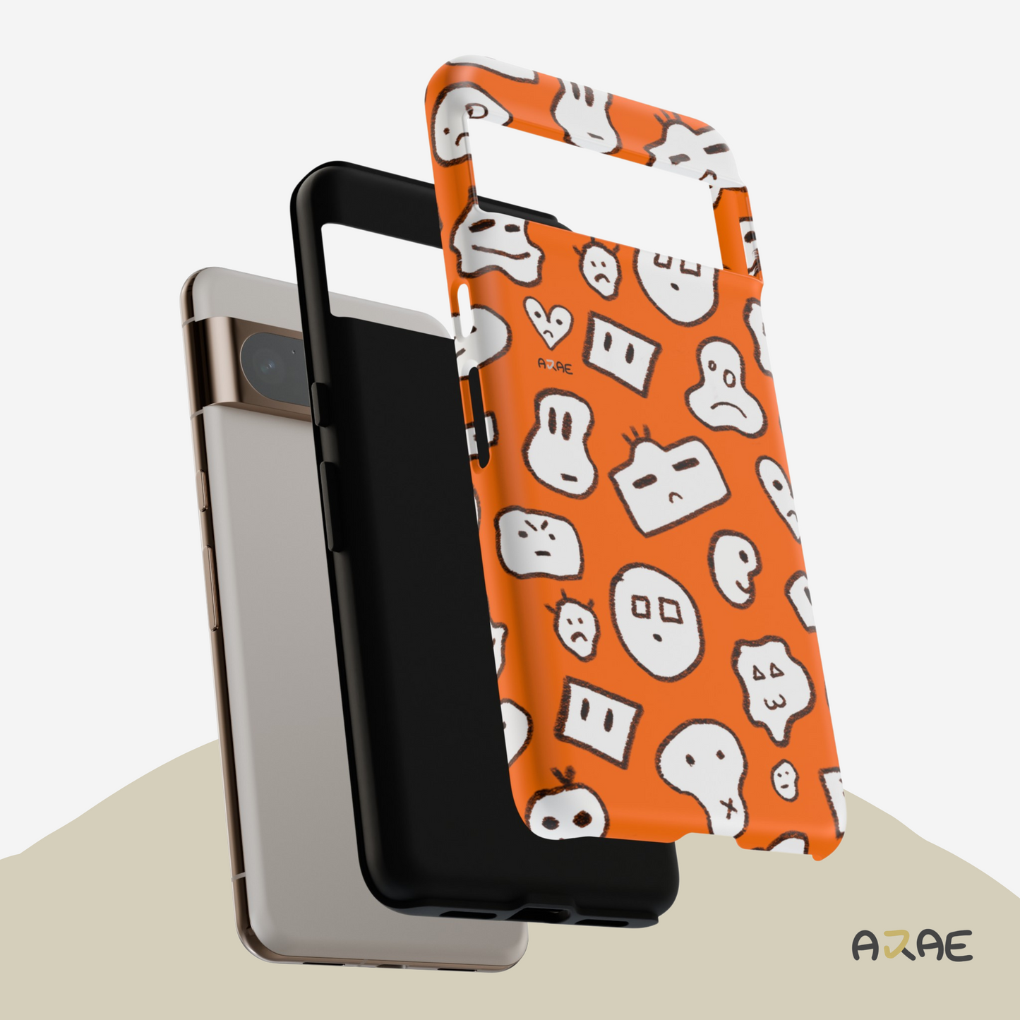 Doodle Combi Phone Case - Orange