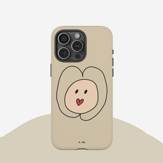 Heart Lips Phone Case - Sand