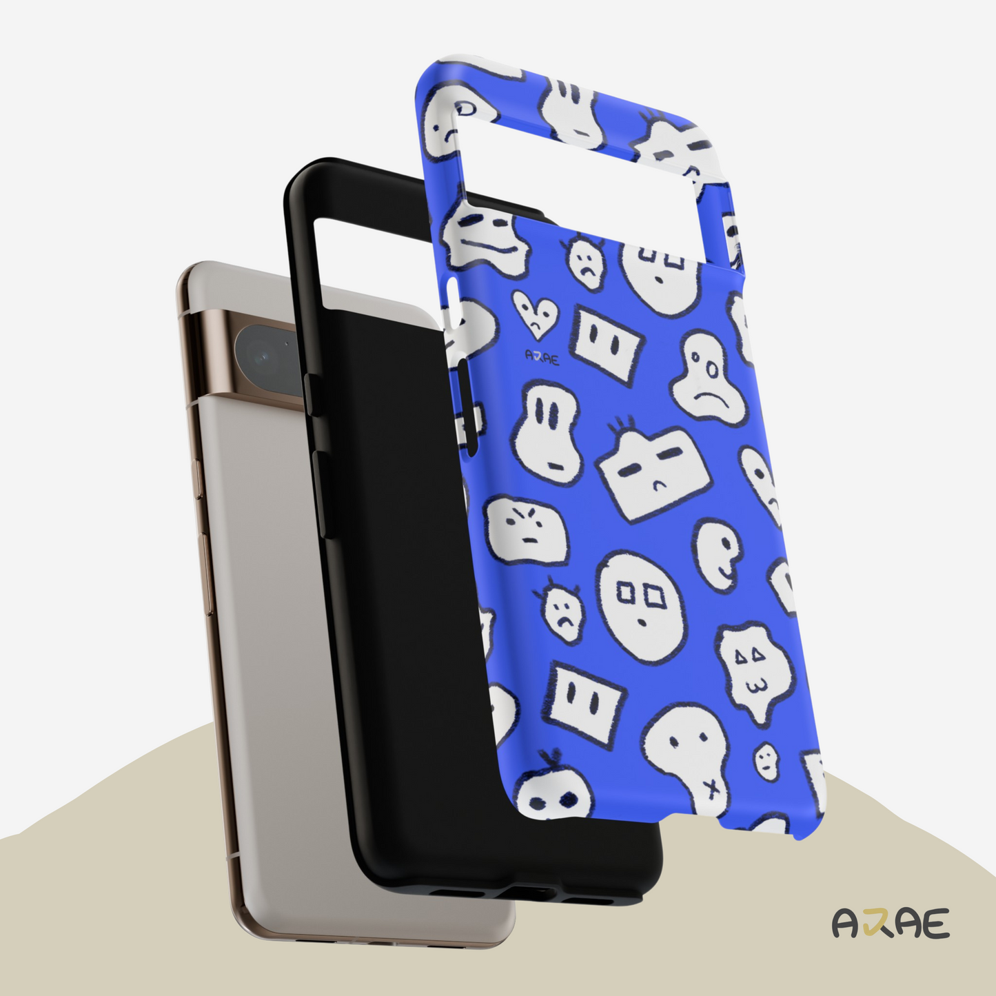 Doodle Combi Phone Case - Blue