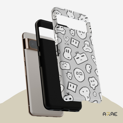 Doodle Combi Phone Case - Grey