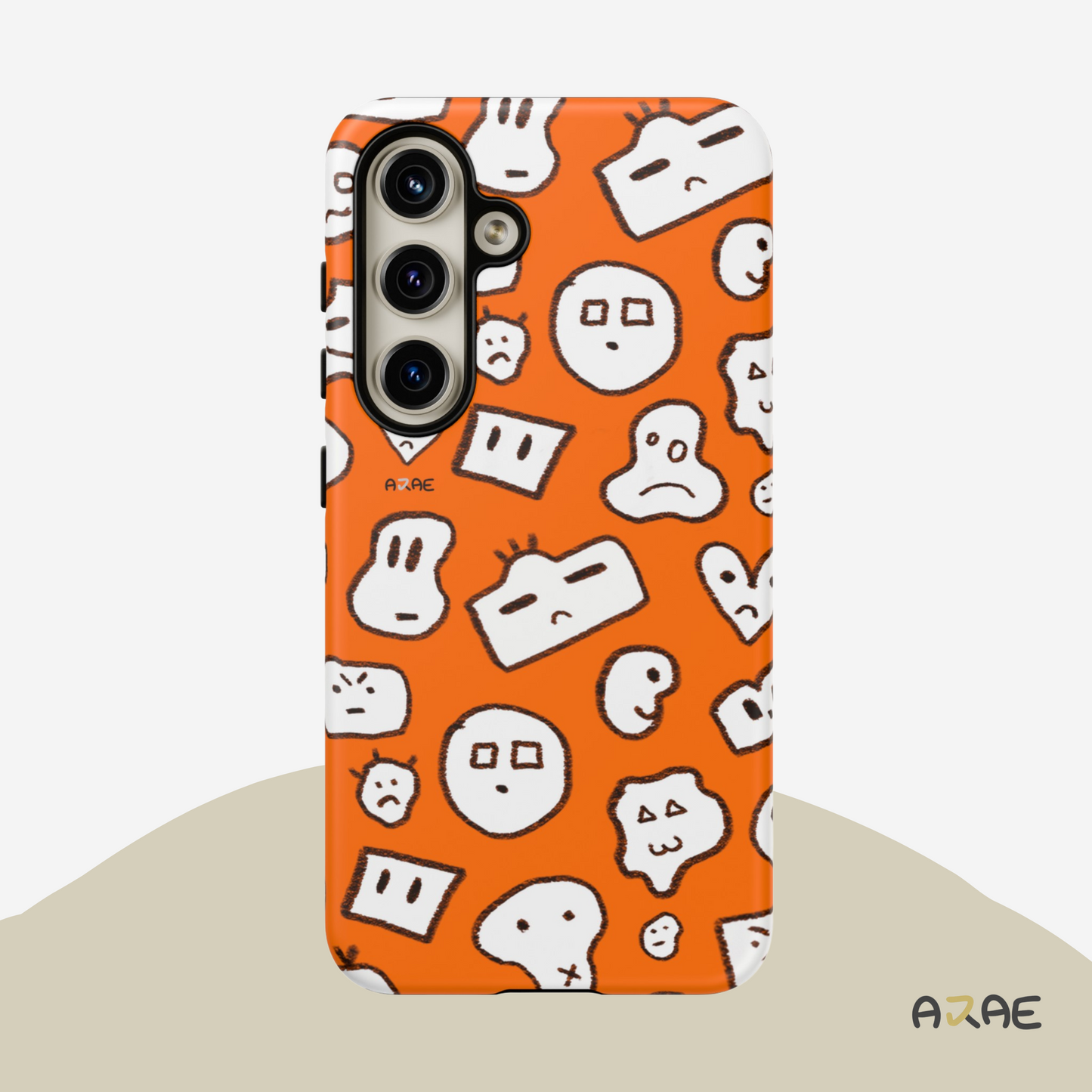 Doodle Combi Phone Case - Orange