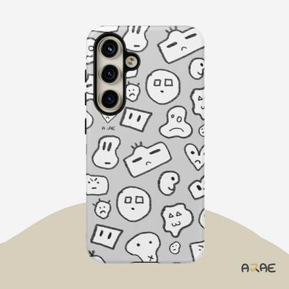 Doodle Combi Phone Case - Grey