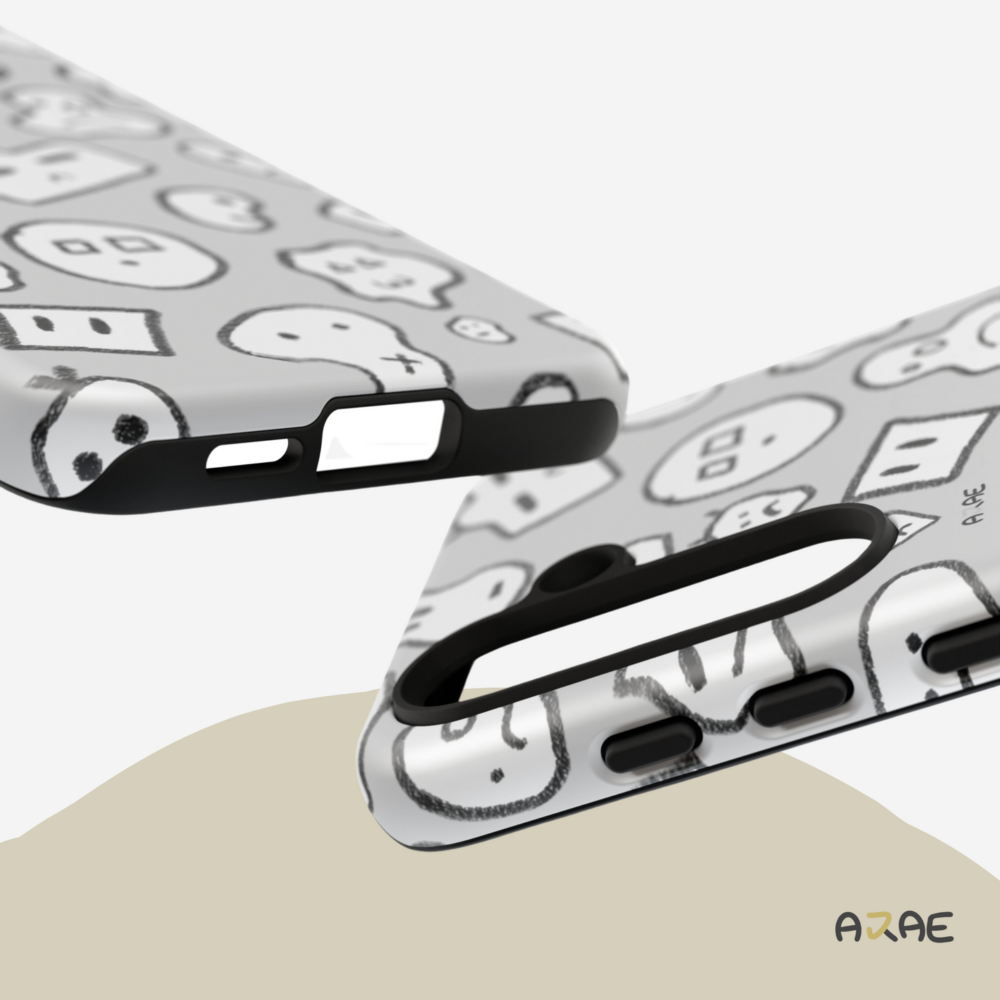 Doodle Combi Phone Case - Grey