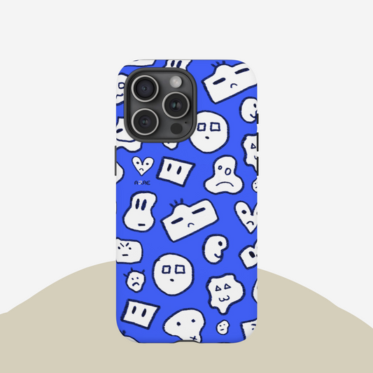 Doodle Combi Phone Case - Blue