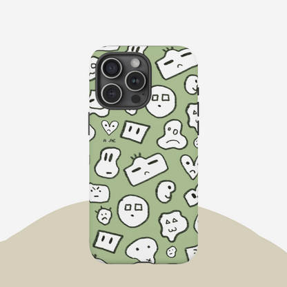 Doodle Combi Phone Case - Green