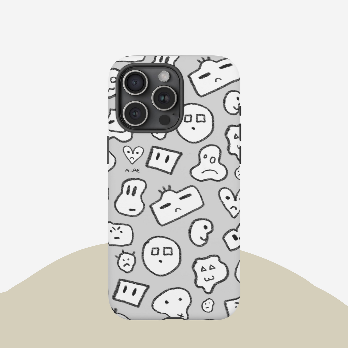 Doodle Combi Phone Case - Grey