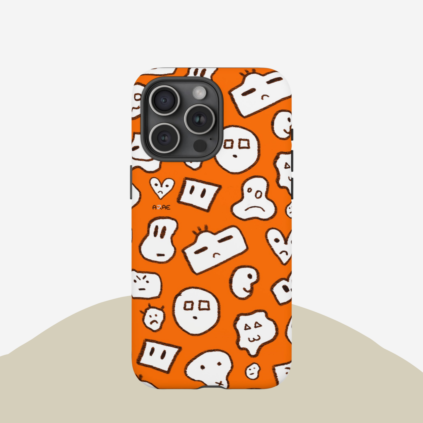 Doodle Combi Phone Case - Orange