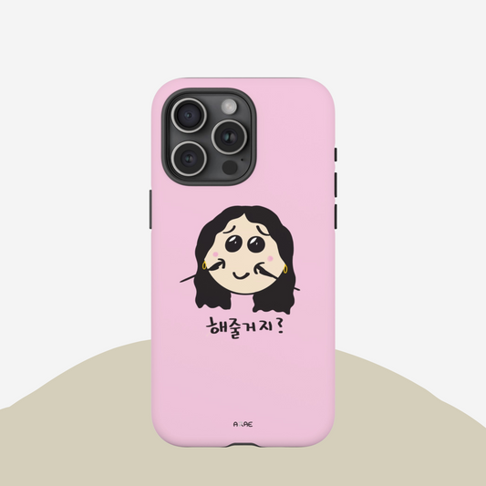 You'll do it for me, right? Phone Case - Pink